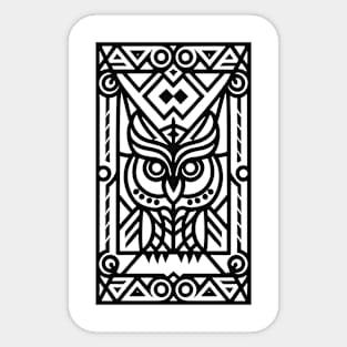 The Owl Lines (Black) Sticker